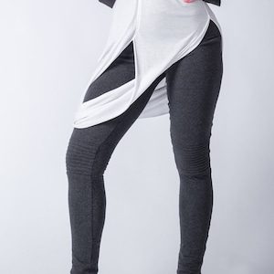 Biker-Stil Baumwoll-Leggings / Frauen Yoga Baumwoll-Leggings