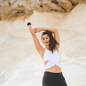 Viscose Wrap Crop Top: Stretchy Backless Festival Bralette