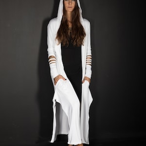 Women's Hooded Asymmetric Cardigan/Cyberpunk Fashion/Edgy Street Wear/Avant Garde Clothing