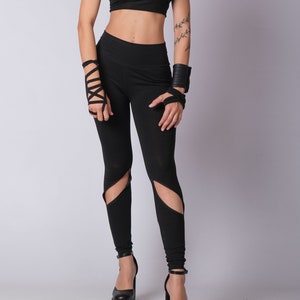 Goth Pants/High Waist Pants/Festival Leggings/Punk Clothes/High Waist Leggings/Women&#39;s Leggings/Cosplay Outfit
