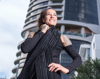 Langer Kugelschal, Unisex Baumwoll-Deckenschal, Goth Techwear