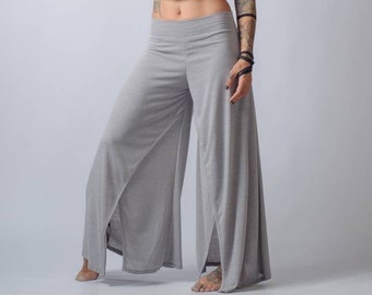 New high waisted wide leg pants/Extravagant loose trousers/Elegant edgy women's palazzo pants