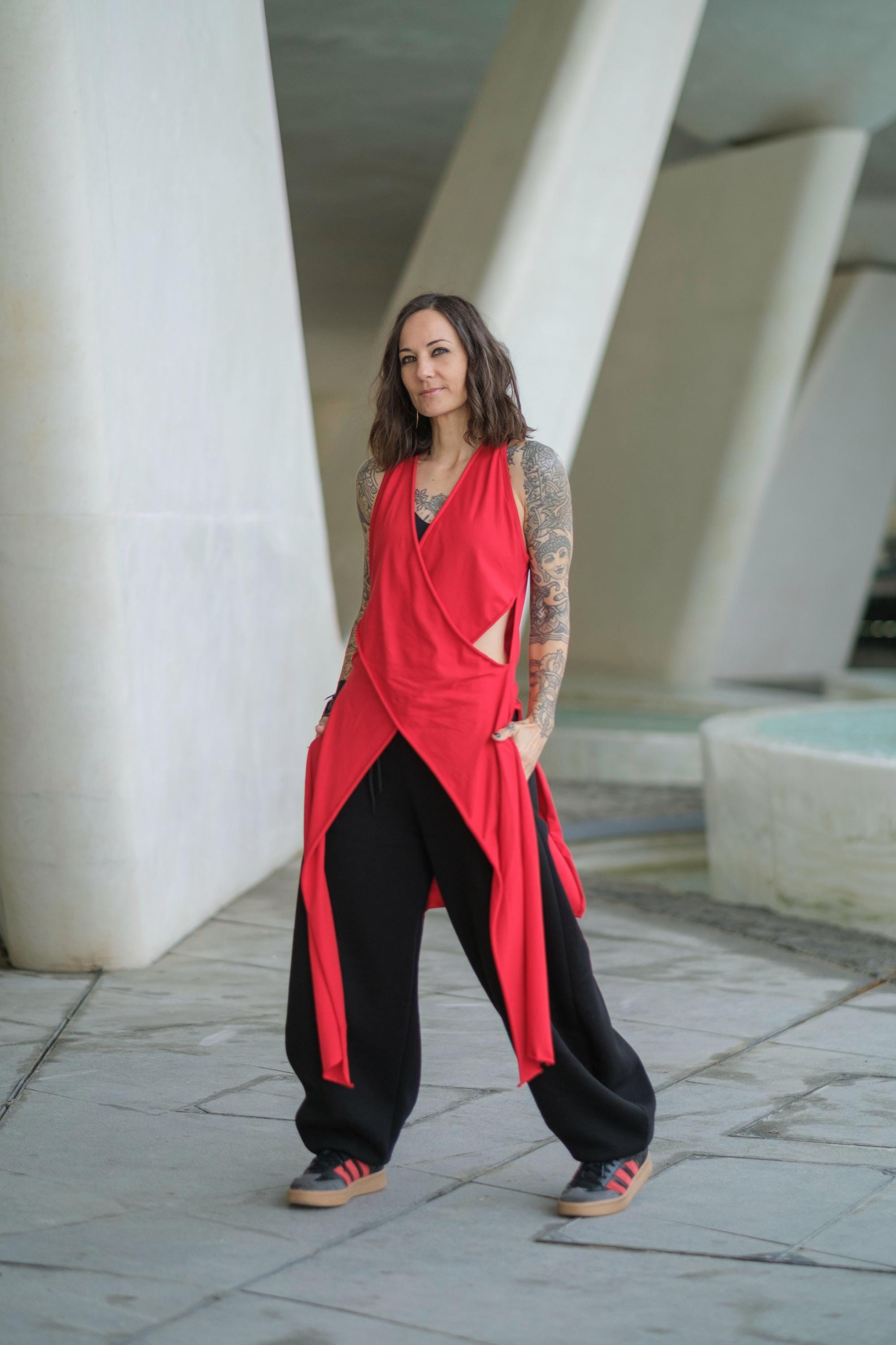 Red Asymmetric Top - Etsy