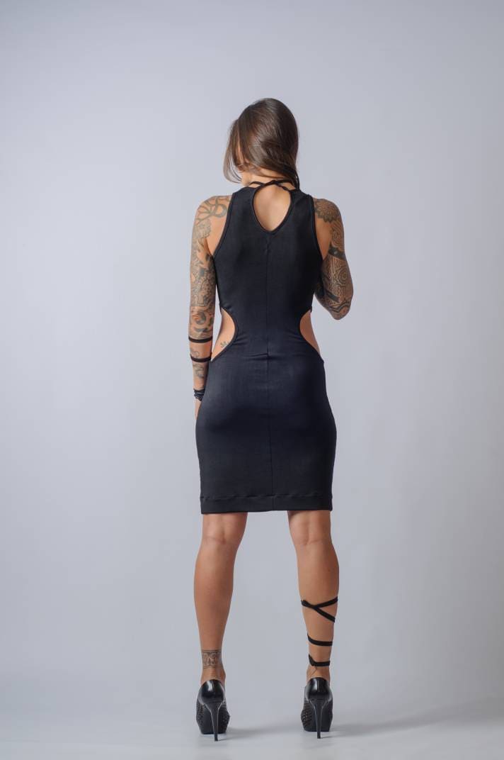 side cut out dress bodycon White Lace-up Side Cutout Bodycon Dress
