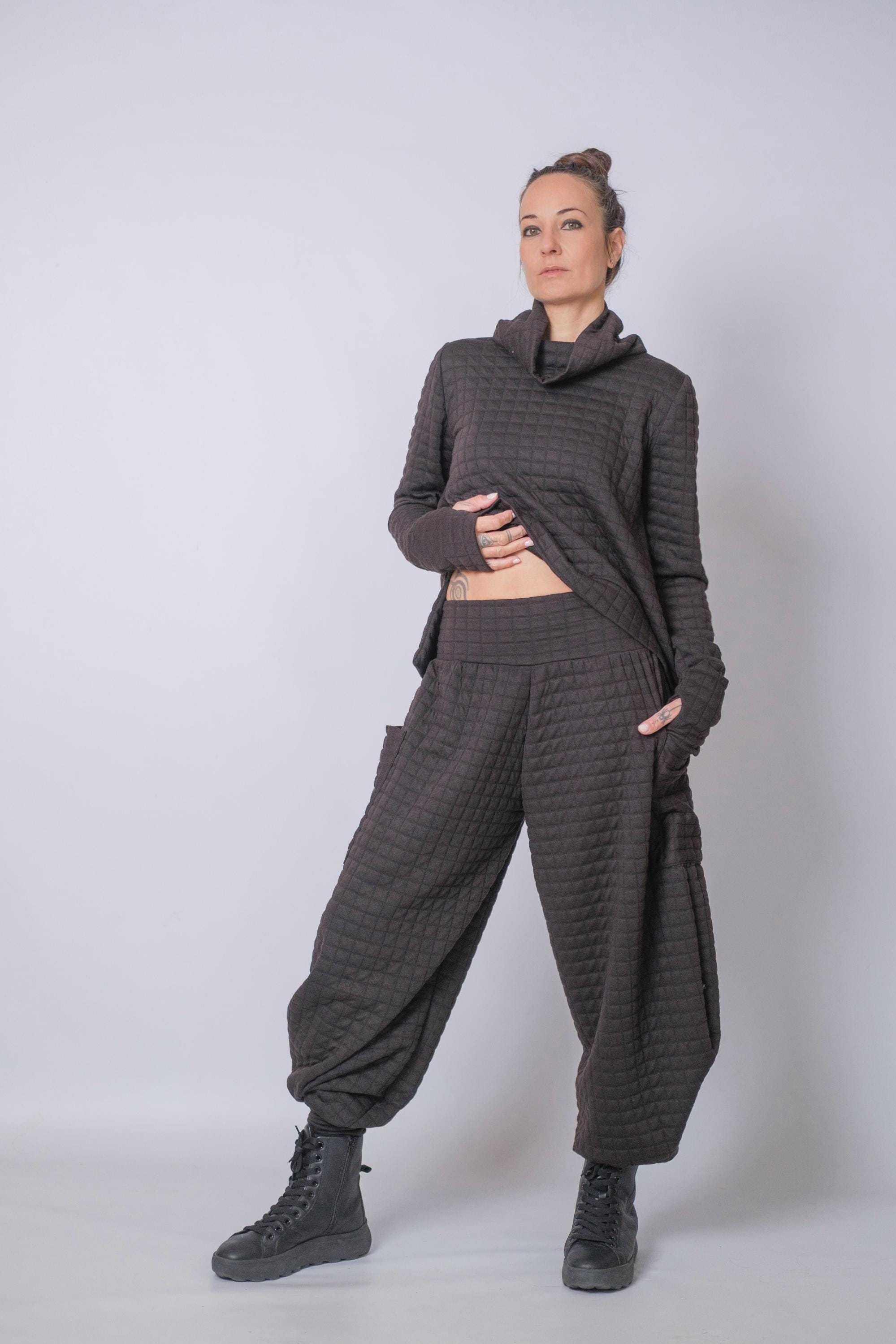 Pantaloni eleganti larghi caldi stampati in stile etnico da donna
