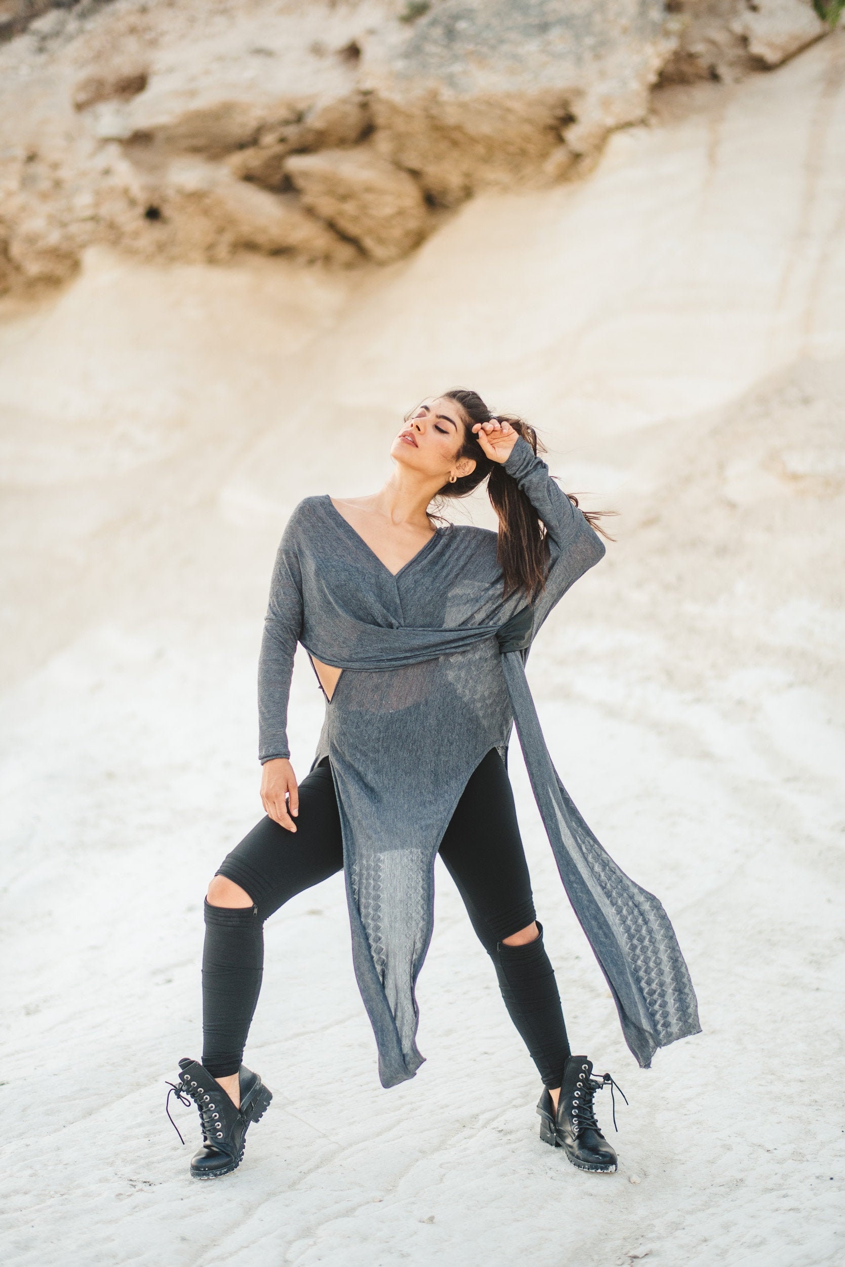 v neck wrap around top
