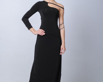 show-stopping style black one-shoulder cutout maxi dress Buy Sistaglam Black Elaya One Shoulder Cut-Out Maxi Dress from Next USA
