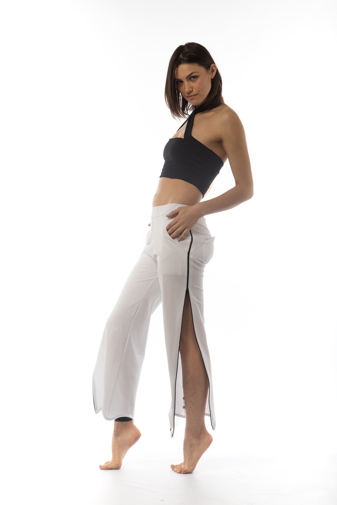 【EEUN】Esper bootcut pants LA Idol Women's Rhinestone Mid Rise Bootcut Stretchy Denim
