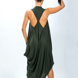 Backless loose dress/Edgy loose tank dress backless/Futuristic draped dress image 1