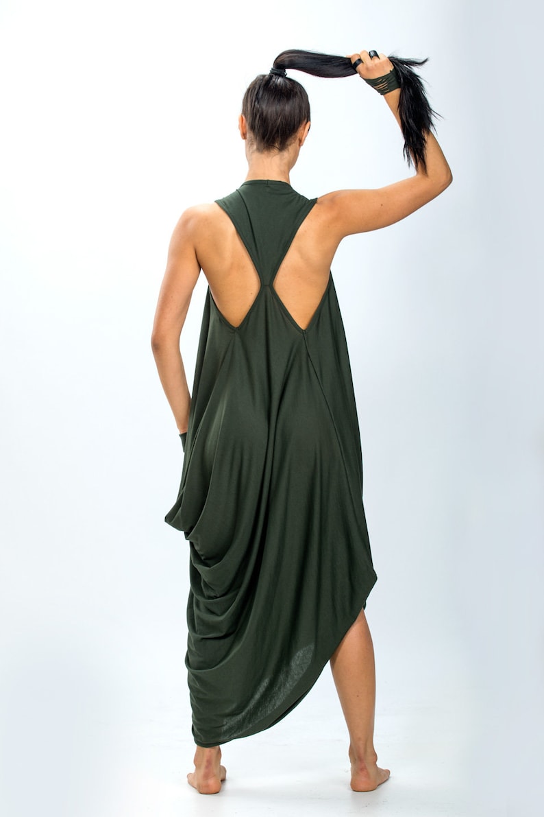 Backless loose dress/Edgy loose tank dress backless/Futuristic draped dress image 1