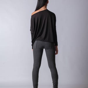 Women’s oversized off shoulder knit blouse with boxy fit and long sleeves for cozy outfits