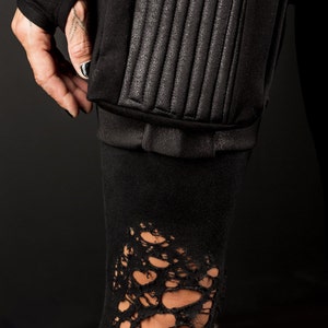 Basic Shredded Leggings/Distressed futuristic women's leggings image 4