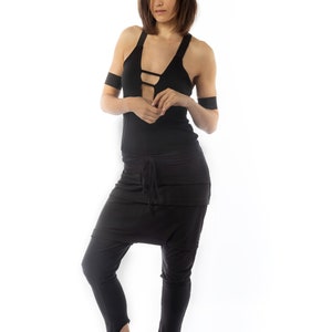 Urban baggy backless jumpsuit sleeveless deep V-neck