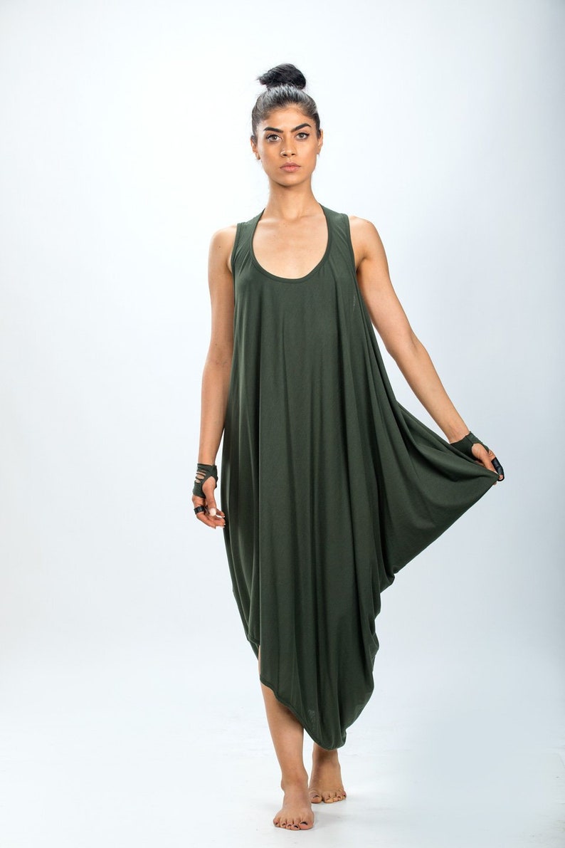 Backless loose dress/Edgy loose tank dress backless/Futuristic draped dress image 2