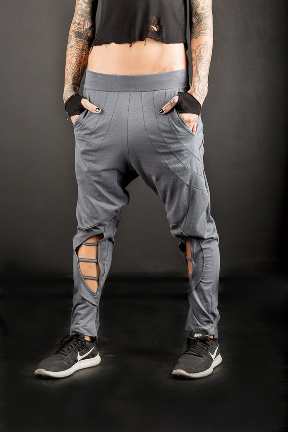 Cyberpunk Low Crotch Pants: Post Apocalyptic Baggy Trousers
