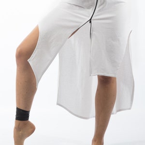 sleeveless front zipper asymmetric dress/halter sports back side splits casual dress image 8