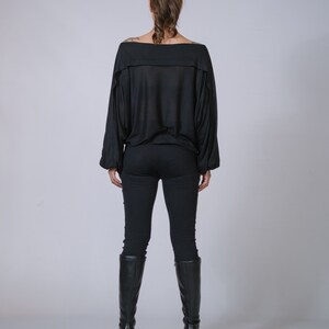 Ethical avant-garde blouse, loose draped top by Yogi8Apparel.