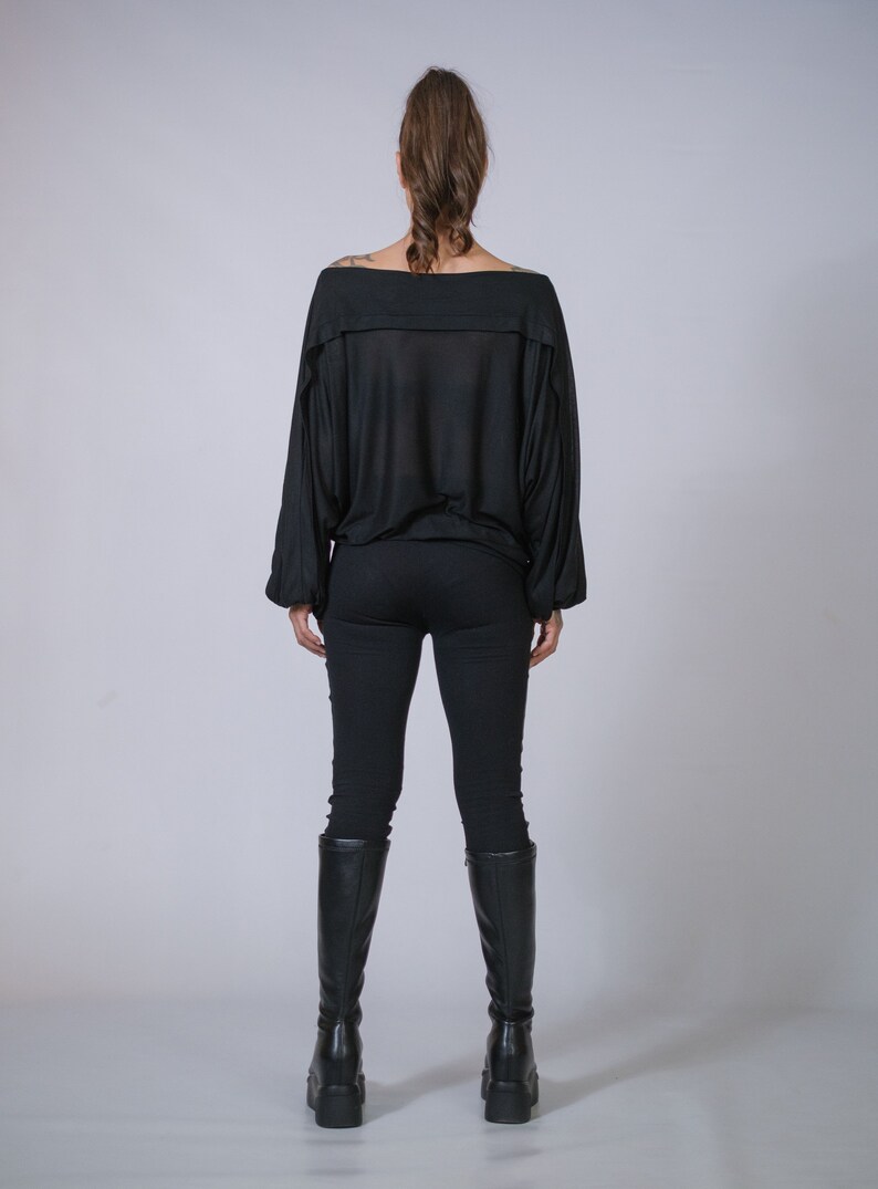 Ethical avant-garde blouse, loose draped top by Yogi8Apparel.