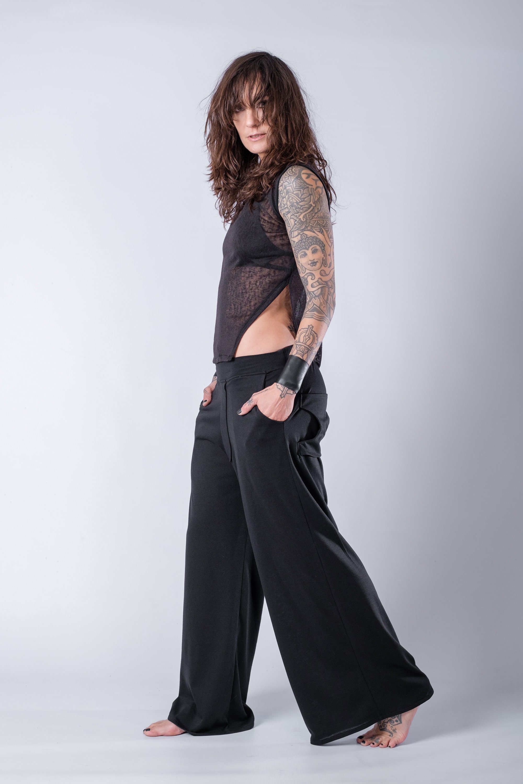 Wide Leg Pants Women/boyfriend Style Baggy Pants - Etsy