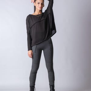 Oversized off shoulder sweater top in extra soft knit fabric, relaxed winter loungewear shirt