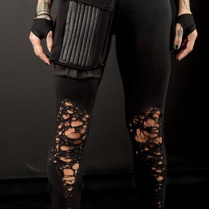 Basic Shredded Leggings/Distressed futuristic women's leggings image 3