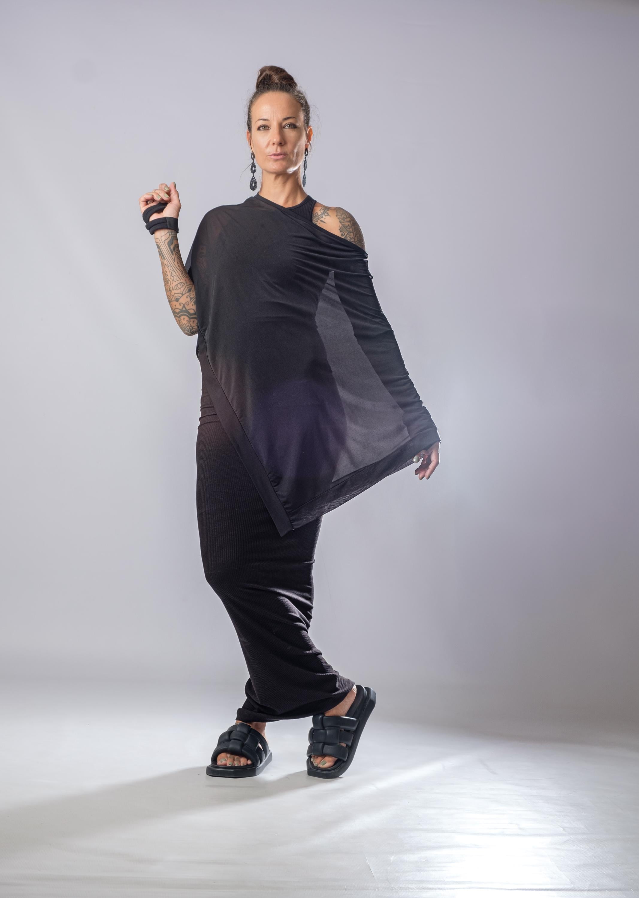elegant black tops for evening