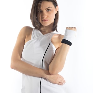 sleeveless front zipper asymmetric dress/halter sports back side splits casual dress image 10