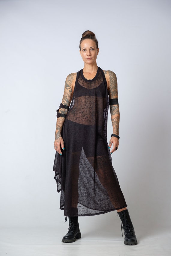 chinese dress ladies V-neck Tank Long Dress – APNY main image 1