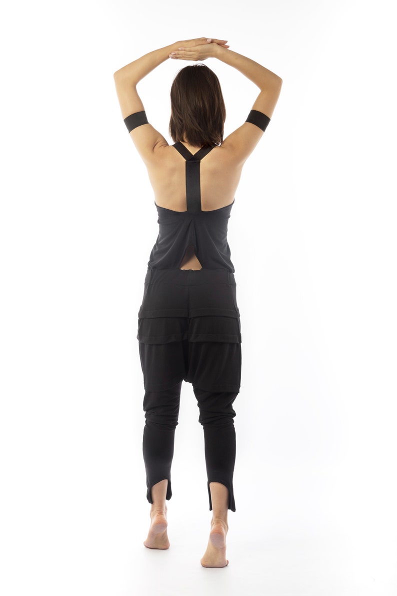 Urban baggy backless jumpsuit sleeveless deep V-neck image 7