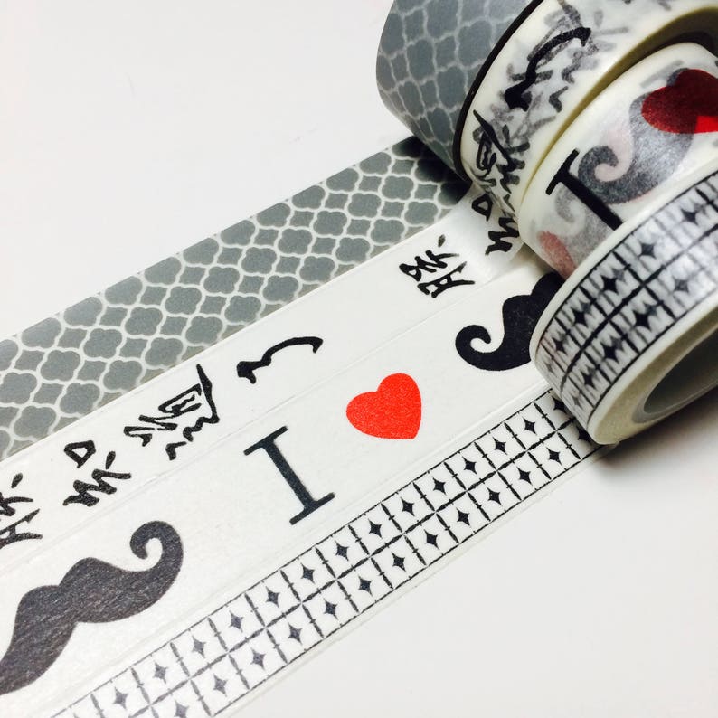 4 rolls washi masking tape set 20mm discount set 15mm