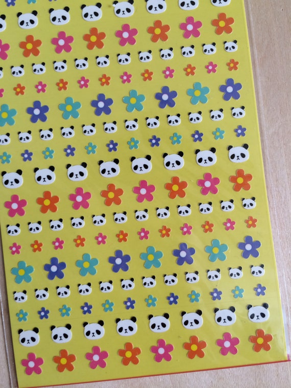 Japan Deco Stickers Mind Wave Seals Mini Panda Flower Etsy