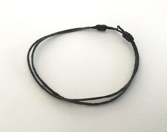 Set of 3 String Anklets. Adjustable Anklet. Thin Cord Anklet. Unisex. Evil Eye. Protection. Good Luck. Minimalist. Vegan Anklet.