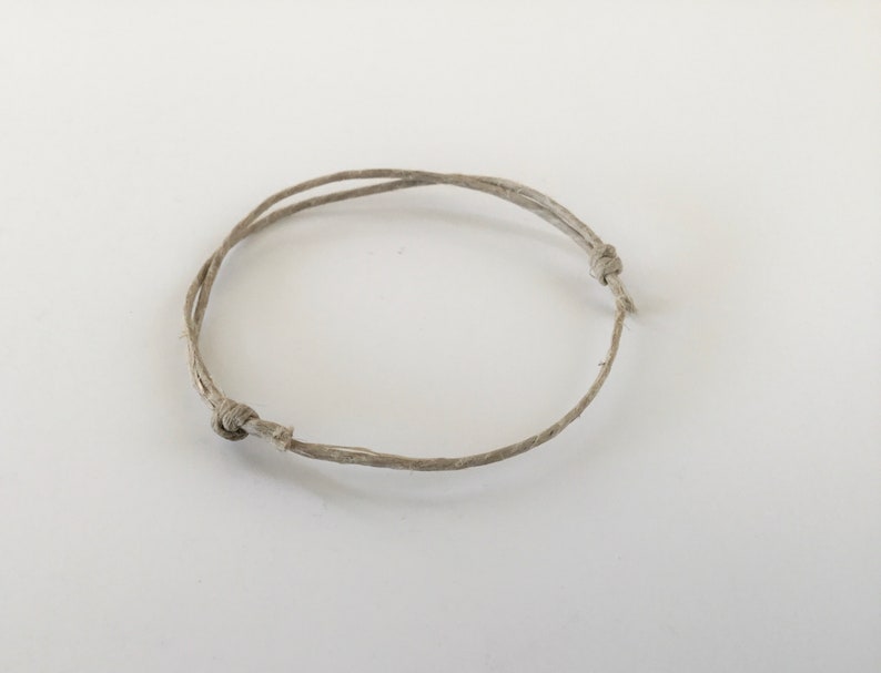 Natural Hemp Bracelet. Adjustable Hemp Bracelet. Unisex Bracelet. Minimalist. Vegan Bracelet. image 1