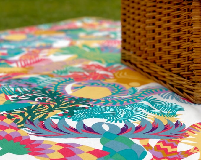 Featured listing image: Rainbow Jungle Picnic Blanket