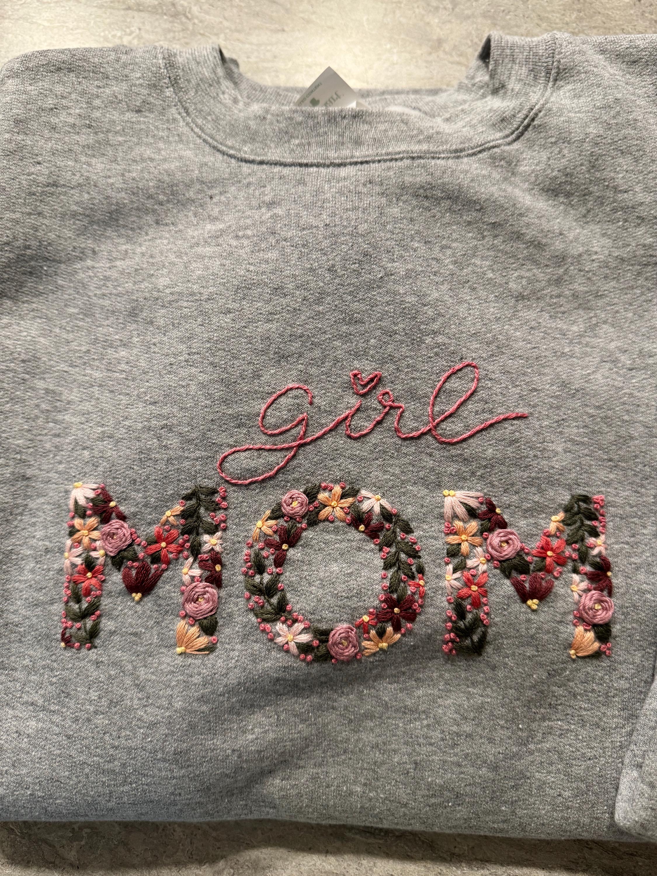 Mom Printed Pattern Digital Download: MOM Floral Embroidery Pattern- Beginners Guide for ...