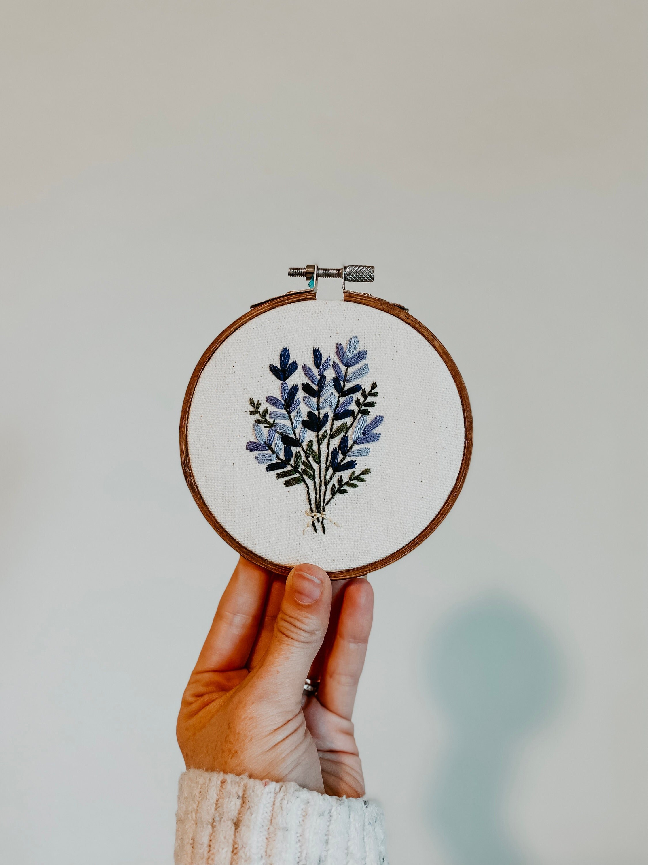 Beginner's Embroidery Kit: Lavender Wildflower 4 Hoop 