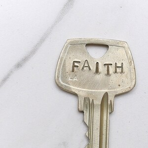 FAITH key - hand stamped key necklace or keychain - A gift for you or your awesome friend!