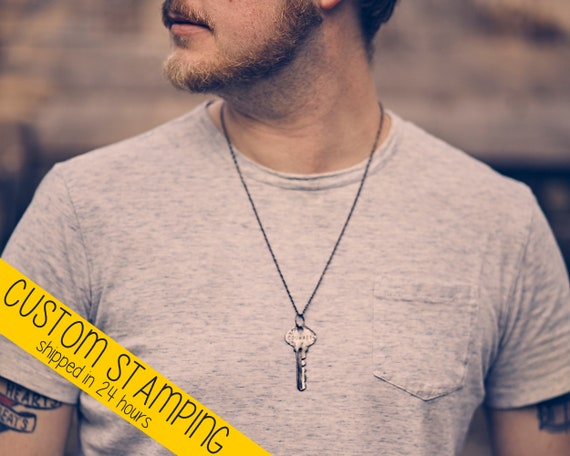 mens key necklace