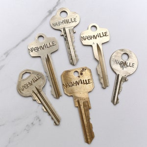 NASHVILLE TENNESSEE key - hand stamped key necklace or keychain - A gift for you or your awesome friend!