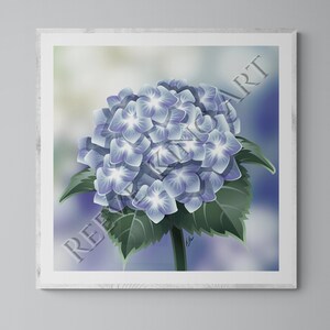 Hamptons Wall Art Print - Hydrangea in Blue