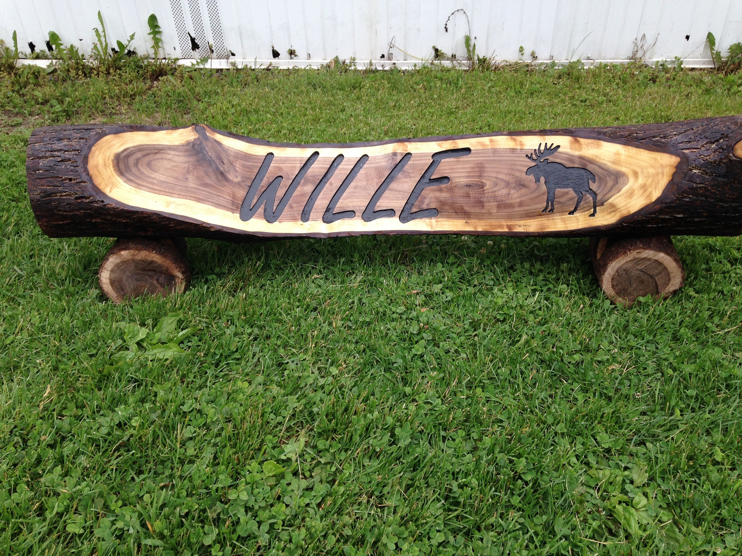 Custom Carved Wooden Log Sign Etsy