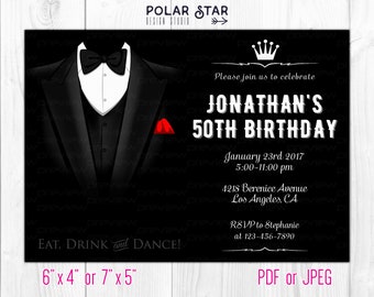 tuxedo invitation etsy