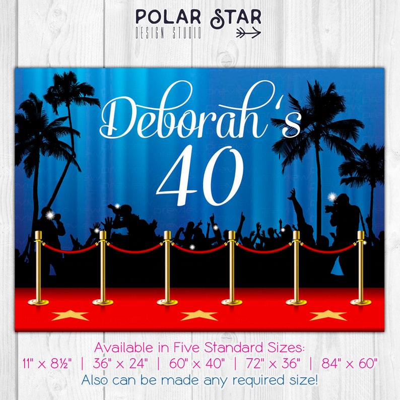Red Carpet Personalized Birthday Backdrop Banner Poster Etsy