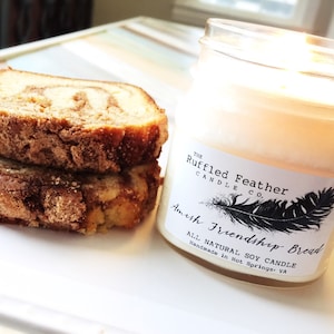 Amish Friendship Bread Soy Candle, All Natural Soy Candle, 10oz, The Ruffled Feather Candle Co.
