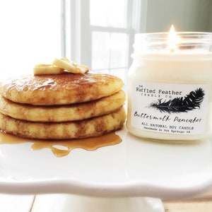 Buttermilk Pancakes Soy Candle, All Natural Soy Candle, 10oz,  The Ruffled Feather Candle Co.