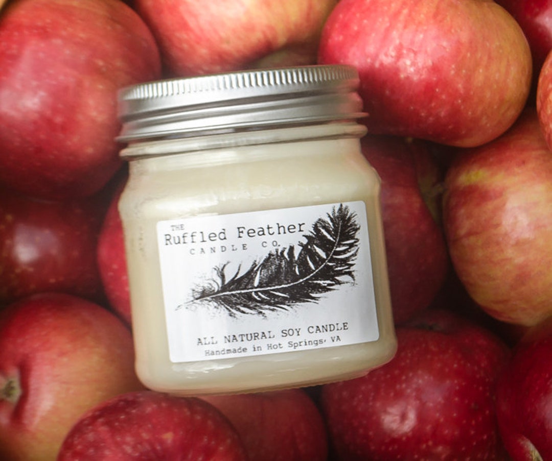 Macintosh Apple Soy Candle, All Natural Soy Candle, 10oz, the Ruffled