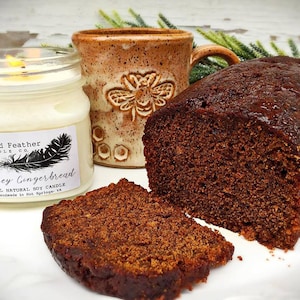 Honey Gingerbread Soy Candle, All Natural Soy Candle, 10oz, The Ruffled Feather Candle Co.