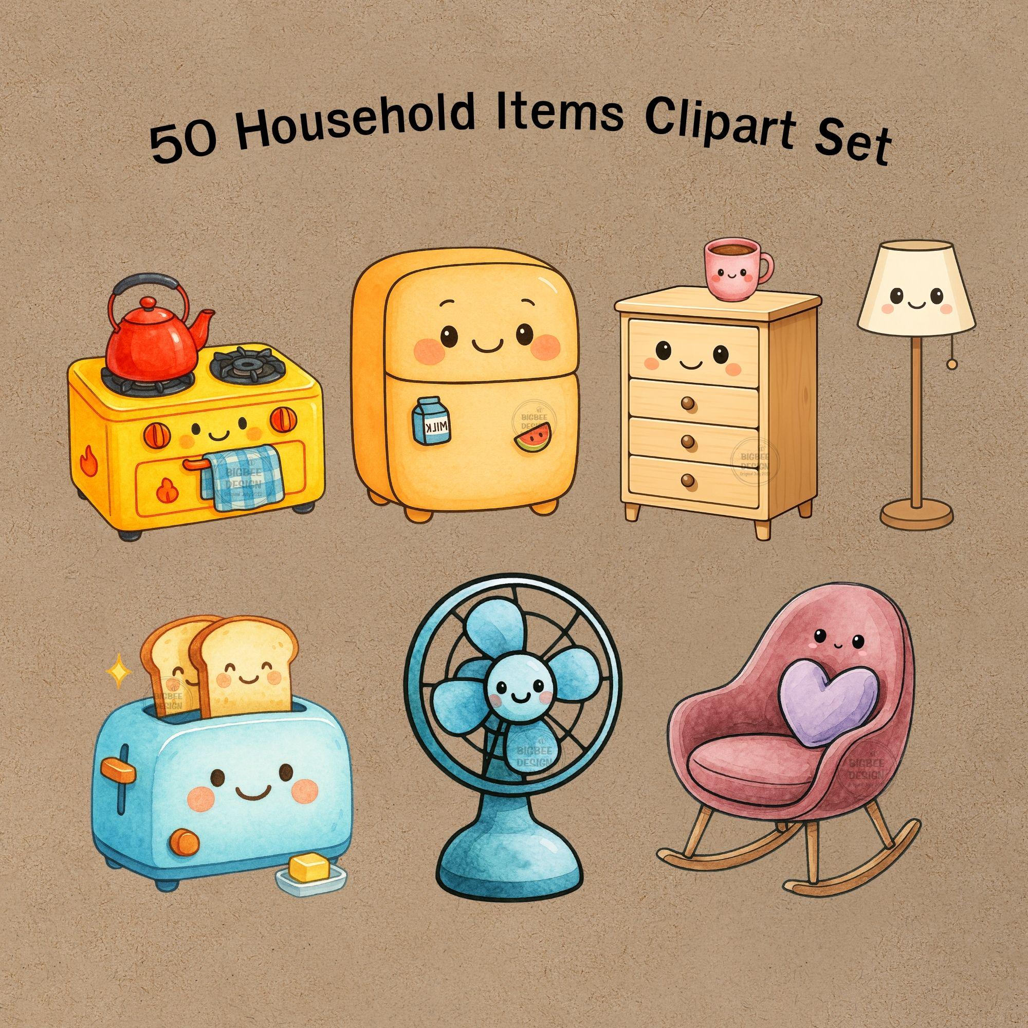 Household Objects Cartoon