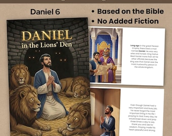 Daniel Lions Den Bible Story Printable, PDF & JPEG