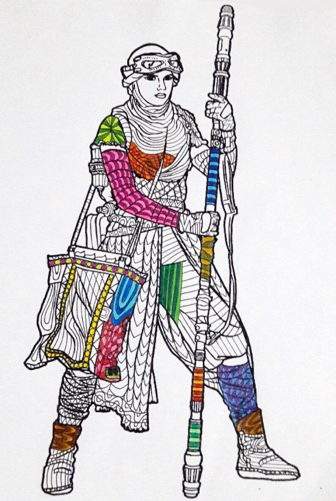 Rey Star Wars Coloring Page Star Wars Coloring pages Adult | Etsy